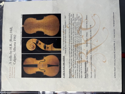 H.R. Hill - 4/4 Cello-Houseman 7